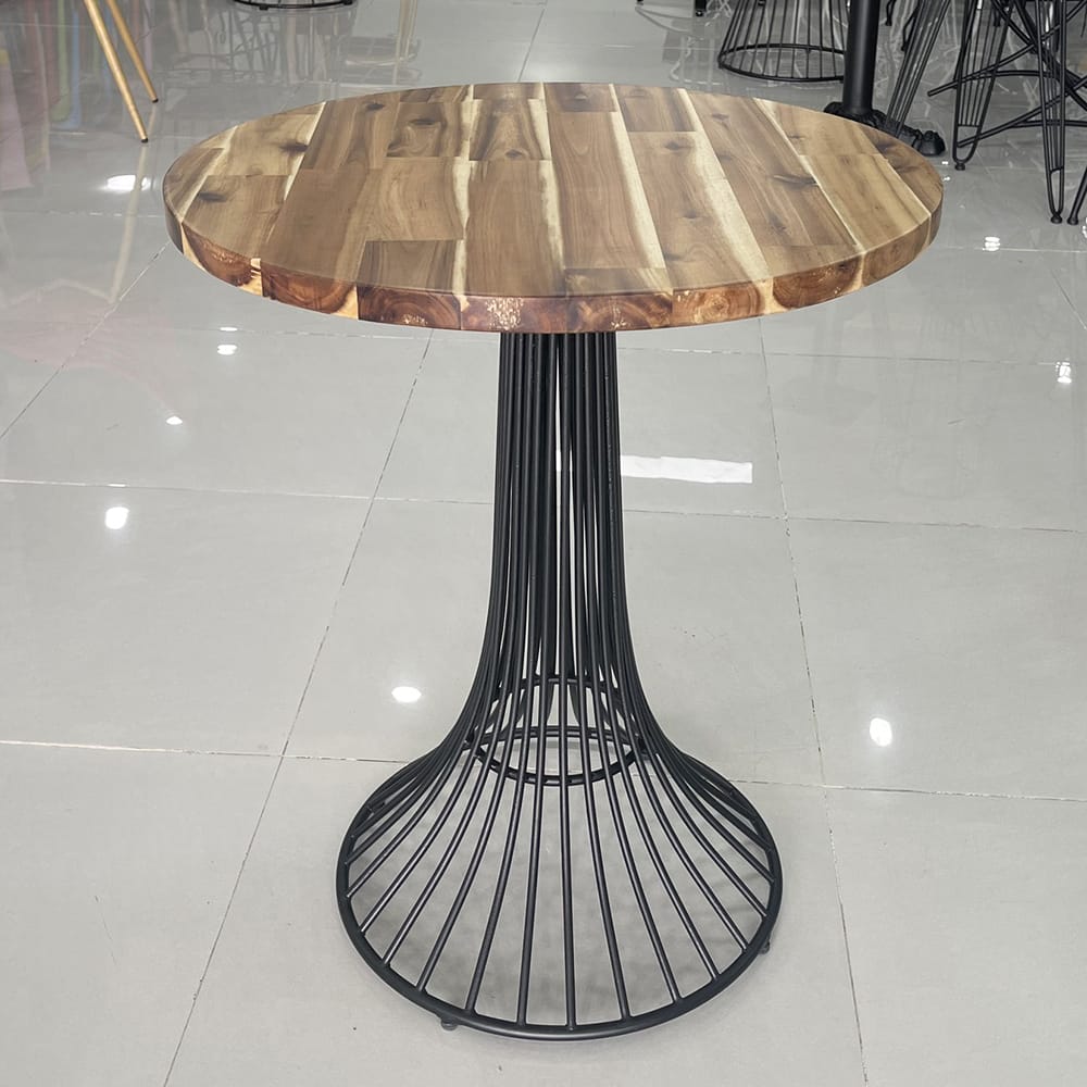 Bàn cafe tròn 60cm gỗ tràm chân sắt sơn tĩnh điện CFD68111 Bàn cafe tròn 60cm gỗ tràm chân sắt sơn tĩnh điện CFD68111 - hình 2