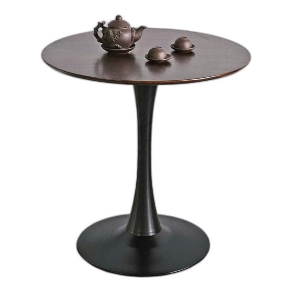 Bàn cafe tròn 70cm gỗ cao su chân sắt Tulip CFD68232