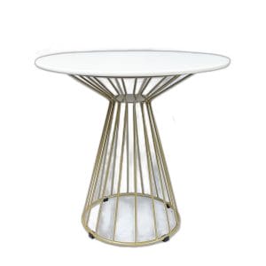 Bàn cafe tròn 80cm chân cổ lọ sơn nhũ vàng BA68067