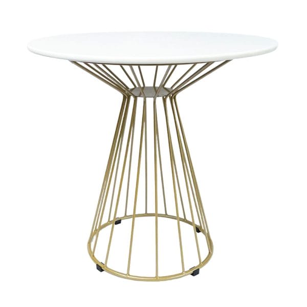 Bàn cafe tròn 80cm chân cổ lọ sơn nhũ vàng BA68067 - hình 3
