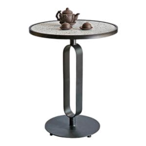 Bàn cafe tròn AUDI mặt gạch men chân sắt CFD68150
