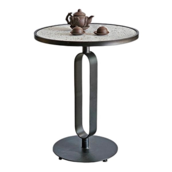 Bàn cafe tròn AUDI mặt gạch men chân sắt CFD68150