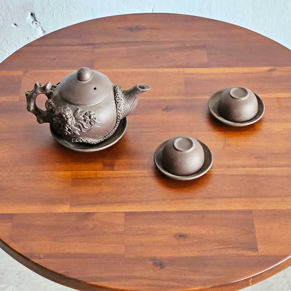 Bàn cafe tròn đk 60cm gỗ tràm CFD68228 Bàn cafe tròn đk 60cm gỗ tràm CFD68228 - hình 2