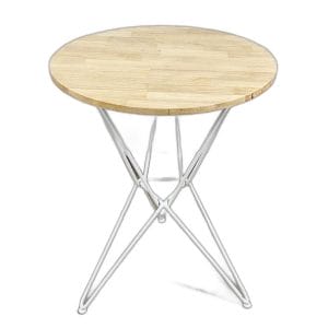 Bàn cafe tròn Gỗ cao su chân sắt kiểu Hairpin nhiều màu CFD68041