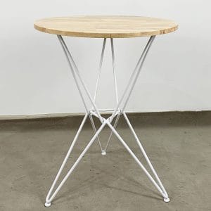 Bàn cafe tròn Gỗ cao su chân sắt kiểu Hairpin nhiều màu CFD68041 - hình 1