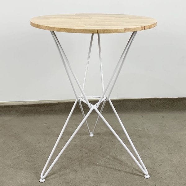 Bàn cafe tròn Gỗ cao su chân sắt kiểu Hairpin nhiều màu CFD68041 - hình 1