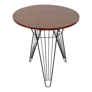 Bàn cafe tròn gỗ cao su chân sọc phi CFD68080 - hình 1