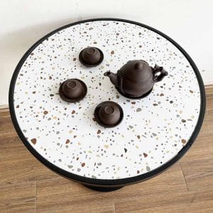 Bàn cafe tròn mặt gạch men chân sắt CFD68143 - hình 1