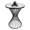 Bàn cafe tròn mặt gạch men chân sắt CFD68148
