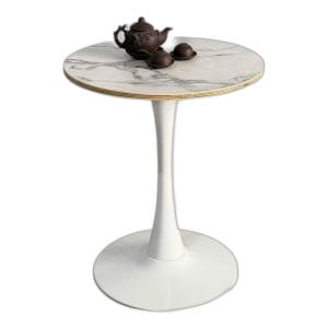 Bàn Cafe Tulip tròn 60cm mặt gỗ Plywood vân đá - CFD68244