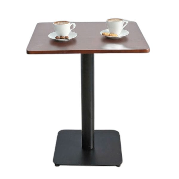 Bàn cafe vuông 60cm gỗ cao su chân sắt đế vuông CFD69079
