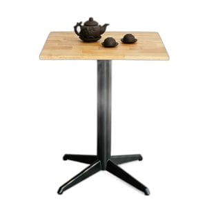 Bàn cafe vuông 60cm gỗ cao su chân sắt hình sao CFD68214