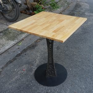 Bàn Cafe vuông 60cm gỗ cao su chân sắt hoa văn CFD68026 - hình 1
