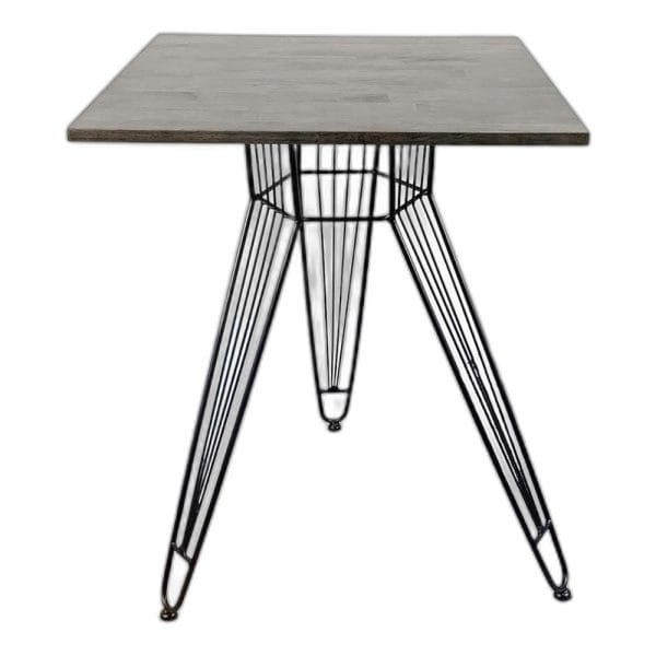 Bàn Cafe vuông 60cm gỗ cao su Nâu Lau chân sọc phi CFD68027