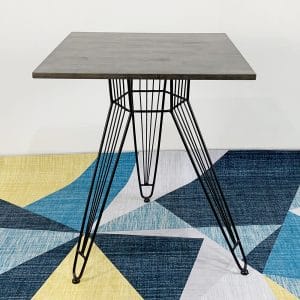 Bàn Cafe vuông 60cm gỗ cao su Nâu Lau chân sọc phi CFD68027 - hình 1