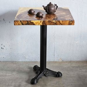 Bàn cafe vuông 60x60cm gỗ me tây chân đúc nghệ thuật CFD68234 - hình 1
