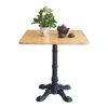 Bàn cafe vuông 70x70cm gỗ cao su chân bằng gang đúc nghệ thuật CFD68193