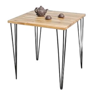 Bàn cafe vuông 70x70cm gỗ tràm chân Hairpin CFD68261
