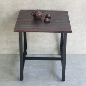 Bàn cafe vuông 70x70cm gỗ tràm chân sắt chữ A CFD68197 - hình 1