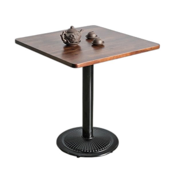 Bàn cafe vuông 70x70cm gỗ tràm chân sắt đế đúc CFD68250