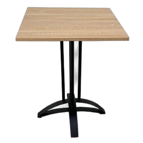 Bàn cafe vuông gỗ Plywood chân sắt chữ thập cong CFD68068