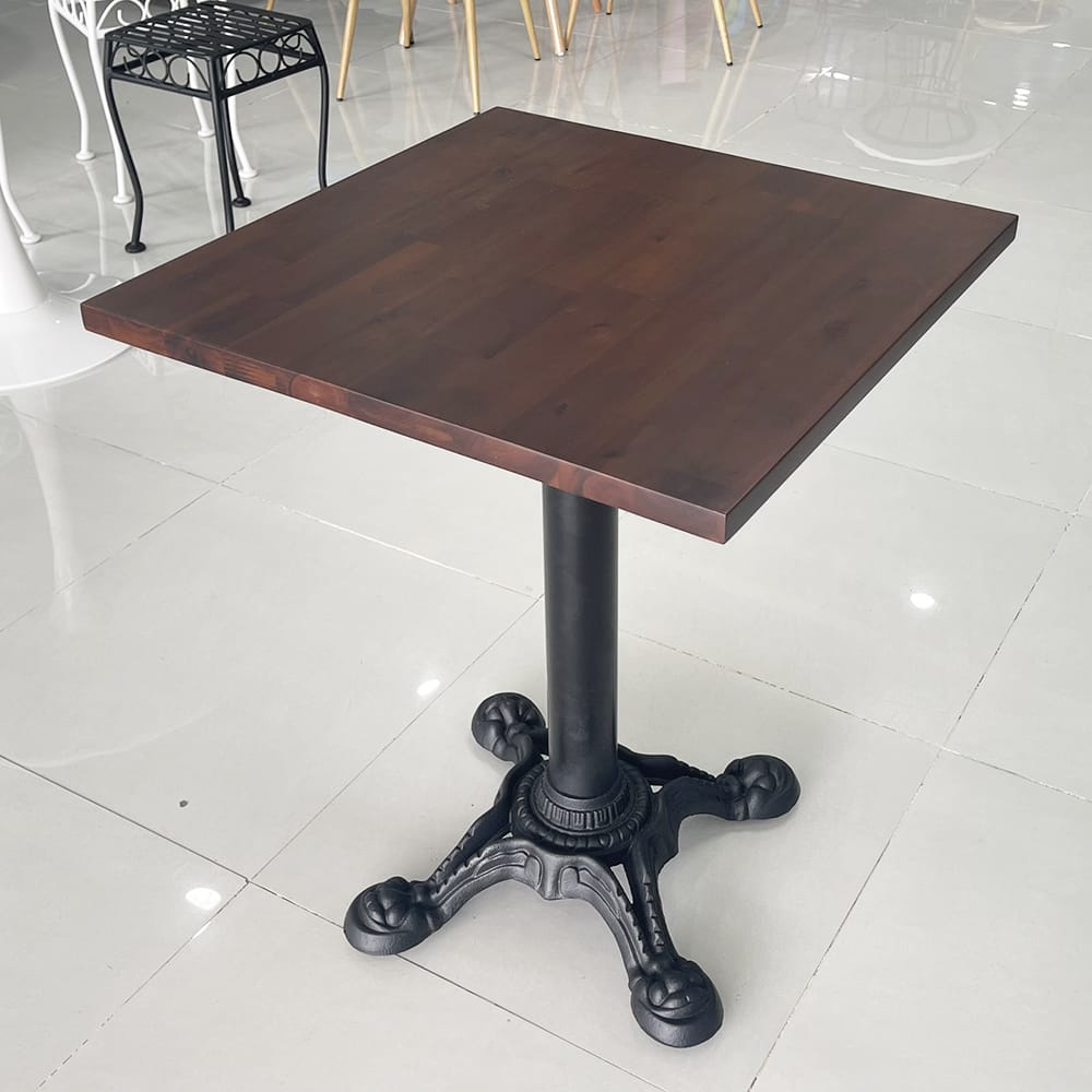 Bàn cafe vuông gỗ tràm chân gang đúc 4 chĩa CFD68112 Bàn cafe vuông gỗ tràm chân gang đúc 4 chĩa CFD68112 - hình 3