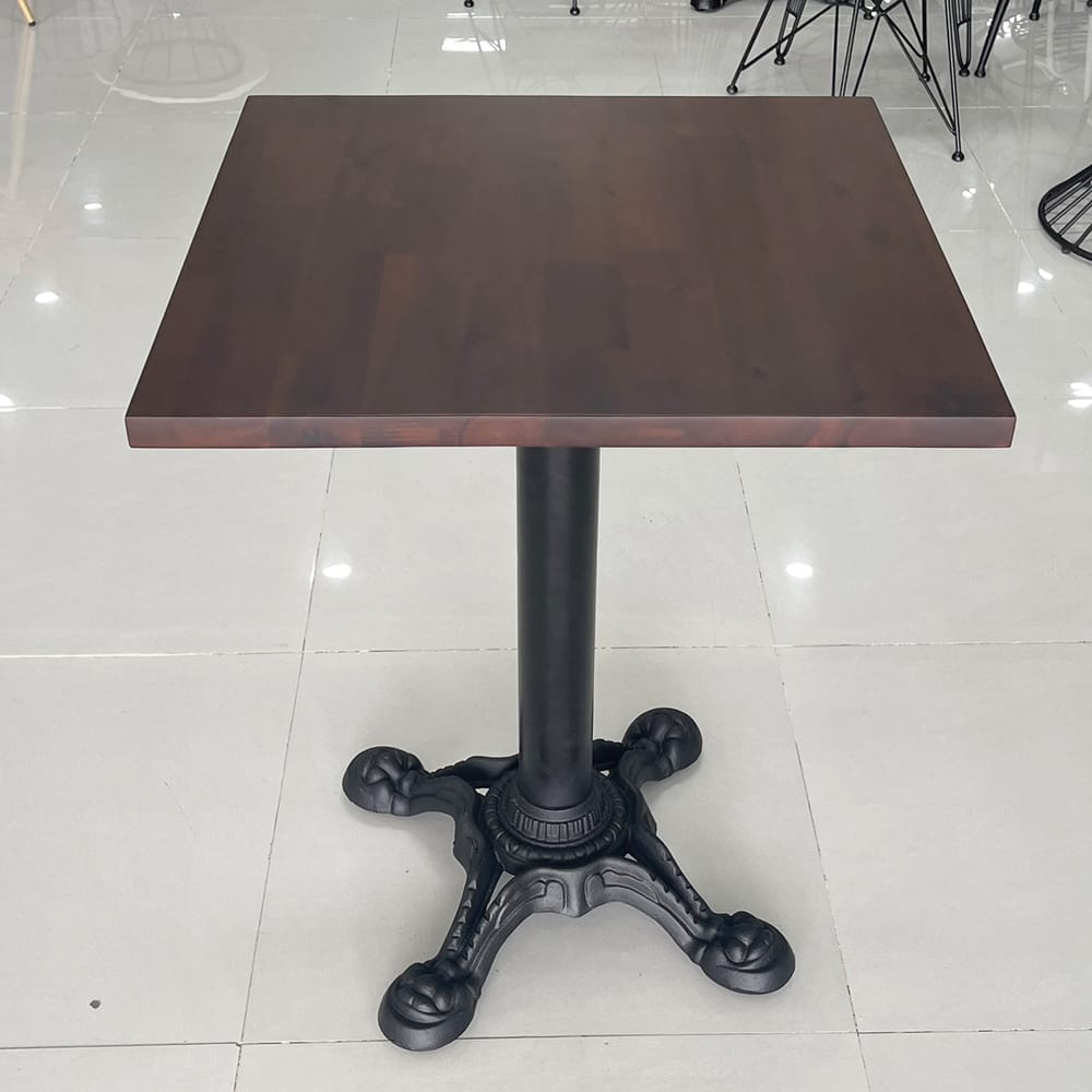 Bàn cafe vuông gỗ tràm chân gang đúc 4 chĩa CFD68112 Bàn cafe vuông gỗ tràm chân gang đúc 4 chĩa CFD68112 - hình 4