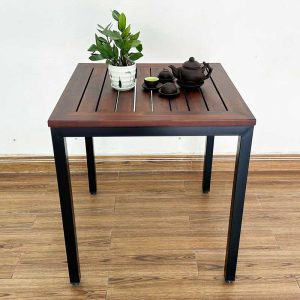 Bàn cafe vuông gỗ tràm chân sắt CFD68129 - hình 1