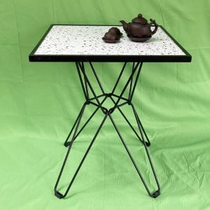 Bàn cafe vuông mặt gạch men chân sắt Lap CFD68101 - hình 3