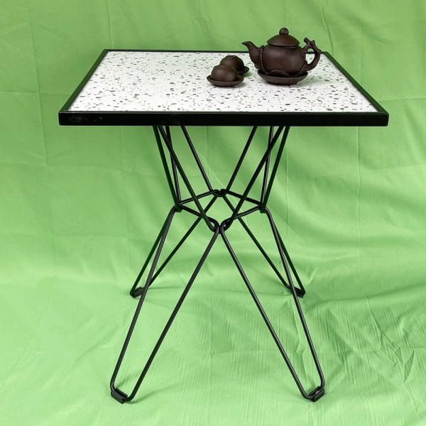Bàn cafe vuông mặt gạch men chân sắt Lap CFD68101 - hình 3