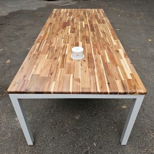 Bàn chữ nhật 240x100cm gỗ tràm chân sắt hệ UConcept - hình 4