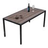 Bàn chữ nhật ngoài trời 160x80cm gỗ nhựa vân 3D