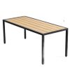 Bàn chữ nhật ngoài trời 180x80cm gỗ nhựa vân 3D