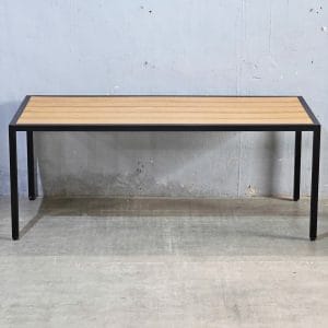 Bàn chữ nhật ngoài trời 180x80cm gỗ nhựa vân 3D - hình 1