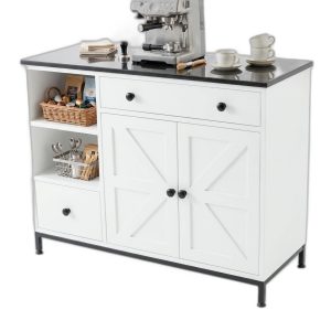 Bàn đảo bếp 104x41x80cm gỗ cao su mặt đá