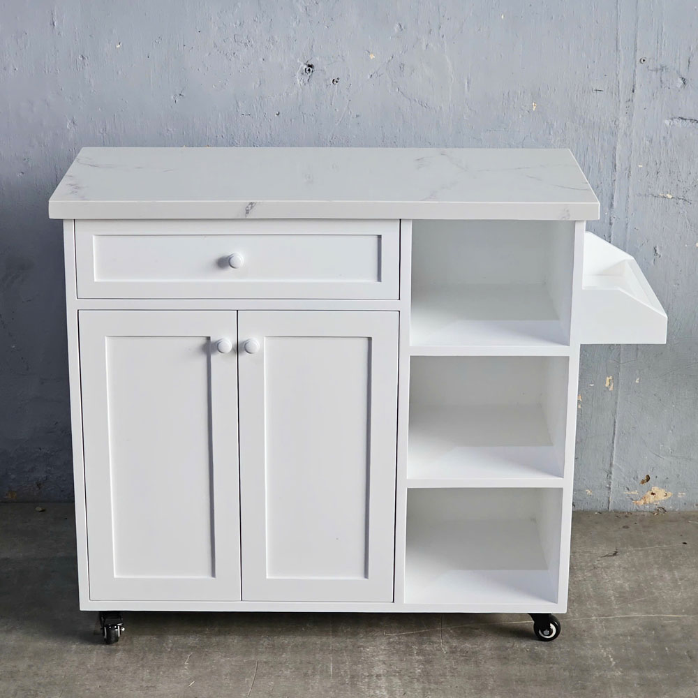 Bàn đảo bếp di động 106x40x85cm gỗ cao su mặt đá Bàn đảo bếp di động 106x40x85cm gỗ cao su mặt đá - hình 1