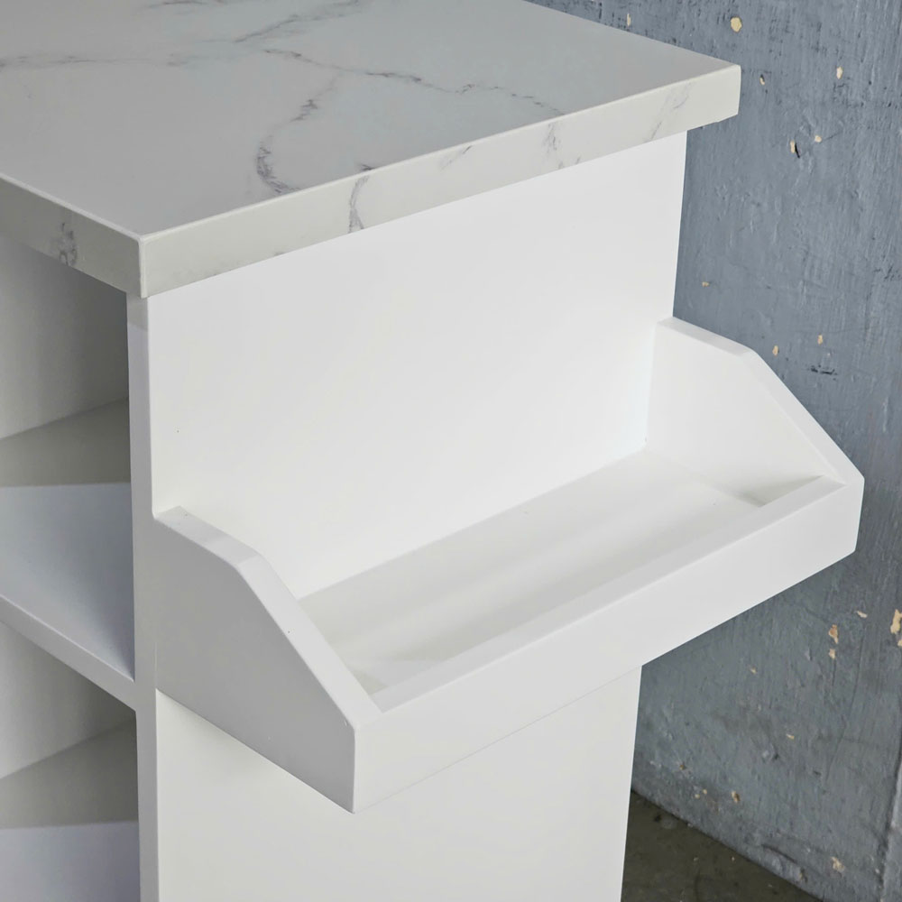 Bàn đảo bếp di động 106x40x85cm gỗ cao su mặt đá Bàn đảo bếp di động 106x40x85cm gỗ cao su mặt đá - hình 2