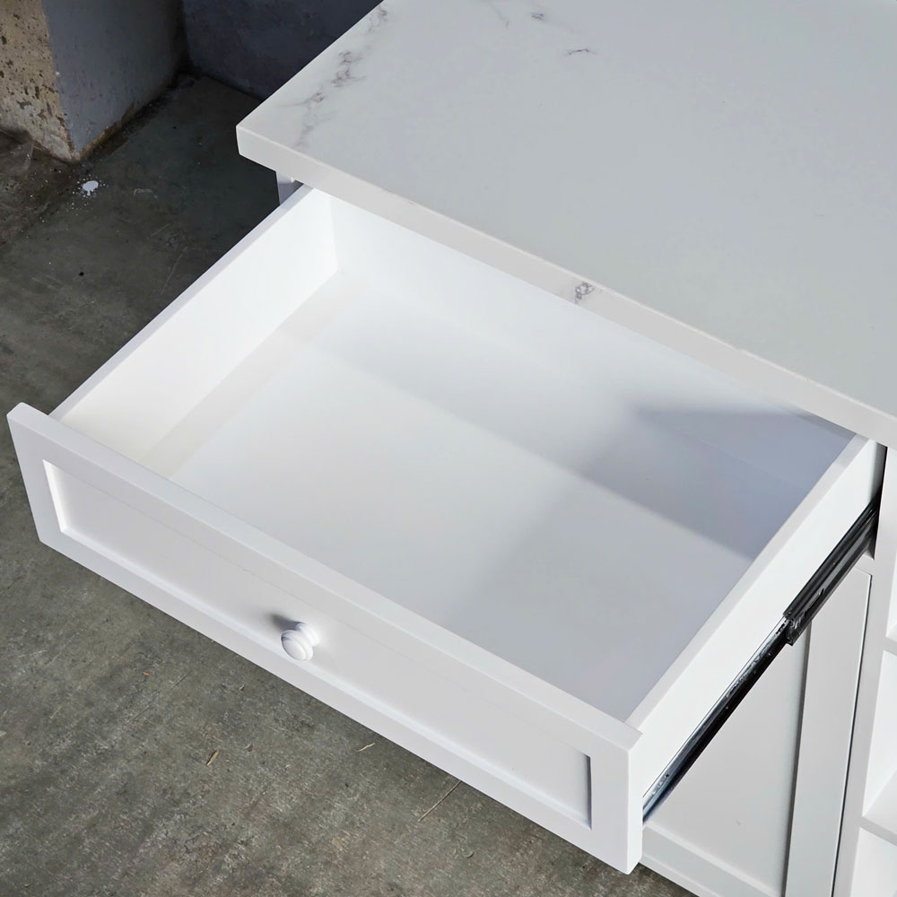 Bàn đảo bếp di động 106x40x85cm gỗ cao su mặt đá Bàn đảo bếp di động 106x40x85cm gỗ cao su mặt đá - hình 5