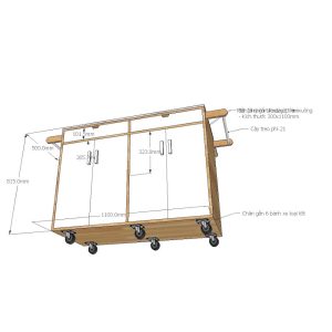 Bàn đảo bếp di động có bánh xe mặt đá (110x50x90cm) - hình 1