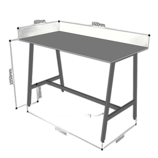 Bàn đứng 1m6 gỗ cao su chân sắt lắp ráp STD68036