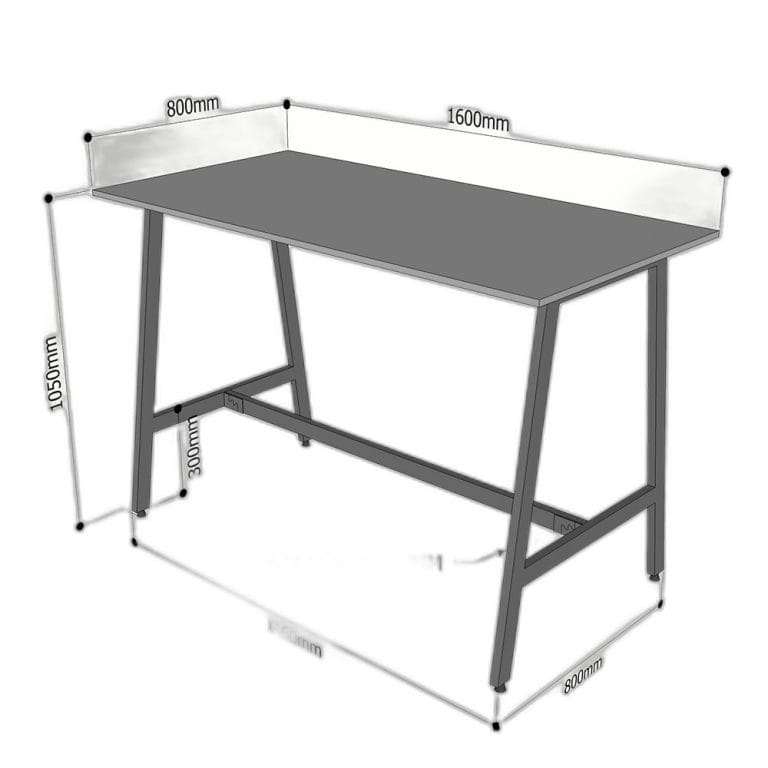 Bàn đứng 1m6 gỗ cao su chân sắt lắp ráp STD68036