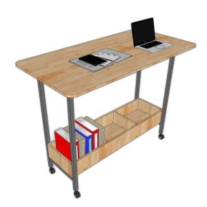 Bàn đứng di động có kệ sách 140x70x105cm chân sắt STD68041