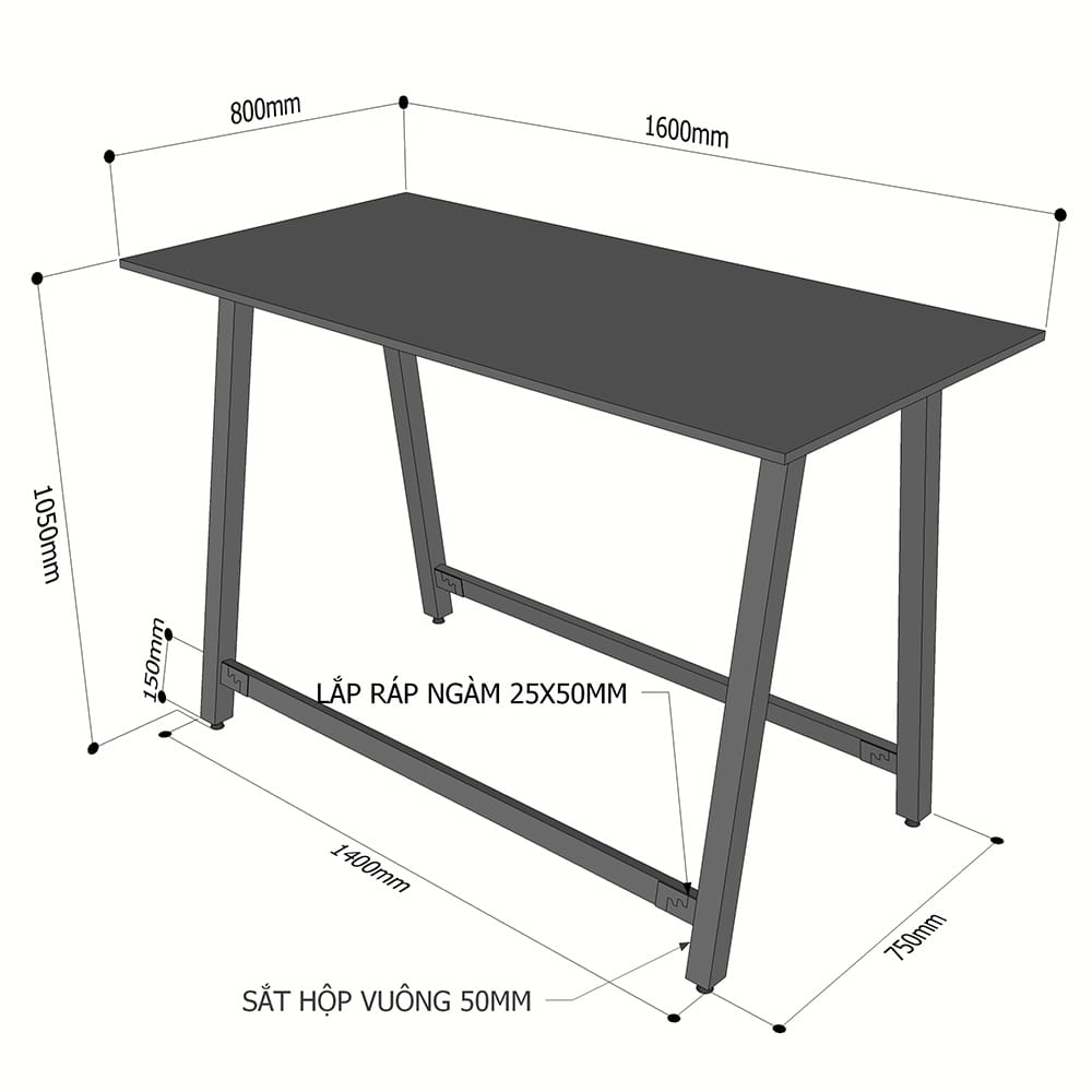 Bàn Đứng Làm Việc Nhóm 4 Người Ván Plywood Chân Sắt STD68037 Bàn Đứng Làm Việc Nhóm 4 Người Ván Plywood Chân Sắt STD68037 - hình 3