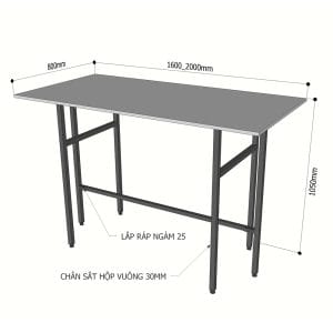 Bàn đứng mặt gỗ Plyood phủ melamin chân sắt lắp ráp STD68034 - hình 1
