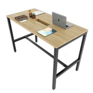 Bàn Họp Đứng Nhóm 4 Người Ván Plywood Chân Sắt Lắp Ráp STD68039