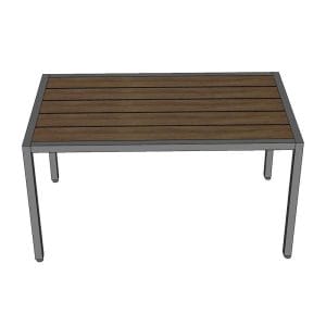 Bàn ngoài trời 140x70cm gỗ nhựa chân sắt - hình 1