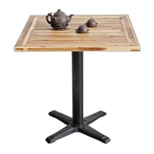 Bàn ngoài trời 70x70cm gỗ tràm chân sắt đúc CFD68258