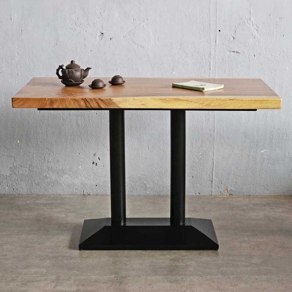 Bàn nhà hàng cafe chữ nhật 120x65cm gỗ me tây CFD68235 - hình 1