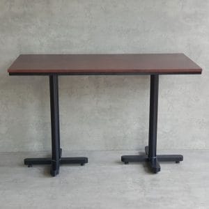 Bàn nhà hàng, Cafe chữ nhật chân sắt 2 trụ gỗ tự nhiên CFD68156 - hình 1