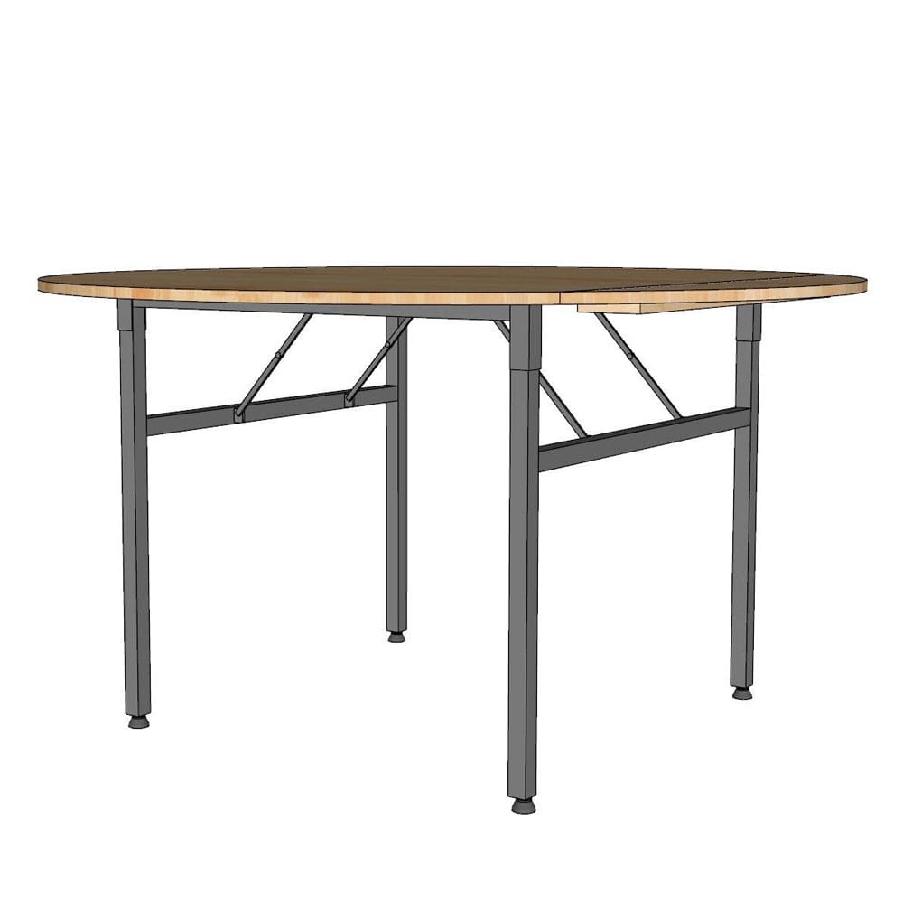 Bàn nhà hàng gấp gọn đk 140cm gỗ cao su Bàn nhà hàng gấp gọn đk 140cm gỗ cao su - hình 4